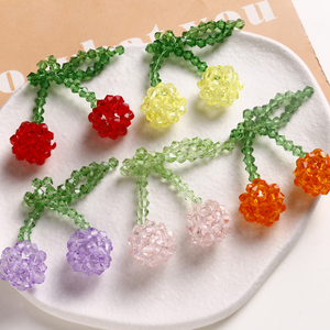 Ramo de Dijes de Frutas con Cuentas |   Colgante de Cristal Facetado Hecho a Mano con Forma de Uva, Cereza y Chile para Joyería DIY, Bolsos y Accesorios de Ropa - Product Image 3
