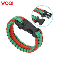 Bracelet de survie en corde de parachute en polyester tactique WOQI pour le camping et la survie en plein air