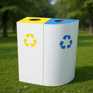 Cestino per la Raccolta Differenziata a Mezzaluna 55 L Blu per Uso Esterno - Product Image 3