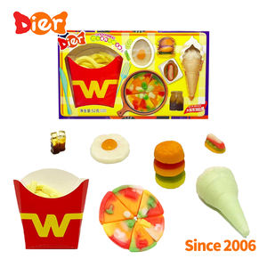 Kit De Lanche De Alta Qualidade Com Ovos Geléia Pizza Doces Hamburgo Forma Gummy <span class=keywords><strong>French</strong></span> Fries Snack <span class=keywords><strong>Candy</strong></span> Sorvete Cone Doces Custom ODM - Product Image 6