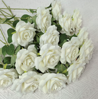 2025 vente en gros de haute qualité soie artificielle en vrac fleurs vraie touche velours rouge Rose fleur pour la saint valentin nouveau décoratif