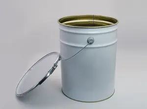16l 20l özel desen baskı boş çözücü teneke kutu teneke petrol varil davul kova kova boya mürekkep reçine kimyasal kapaklı