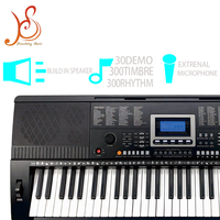 Teclado Electrónico HUASHENG de 61 Teclas, 300 Timbres, 300 Ritmos, Pantalla LCD, Reproductor USB, Piano de Enseñanza