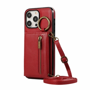 Funda de bolso de hombro cruzado para iPhone 7/8 Plus/X/XR/11/12 Pro/13 <span class=keywords><strong>Mini</strong></span>/14 Plus/15 Promax, funda tipo billetera con cremallera - Product Image 2