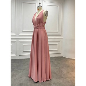 Robes de <span class=keywords><strong>demoiselle</strong></span> <span class=keywords><strong>d</strong></span>'<span class=keywords><strong>honneur</strong></span> personnalisées élégantes pour femmes, dos nu, plissées, ruban <span class=keywords><strong>rose</strong></span>, taille plus - Product Image 2