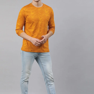 Camiseta Unisex Naranja de Manga Corta - 100% Poliéster, Cuello Alto, Tejido Formal Oversize, 32 Hilos, 4.2 Oz - Product Image 1
