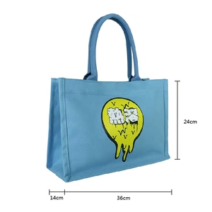 Customized Eco-Friendly Recyclable <b>Canvas</b> Long Handle Travel Tote <b>Bag</b> with <b>Large</b> Capacity Pockets - Product Image 2