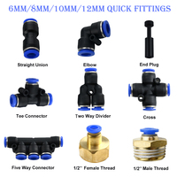 6mm /8mm/10mm/12mm pousser au connecteur Air PneumaticTube raccord rapide pour l'irrigation du système de brumisation du pulvérisateur d'eau de jardin