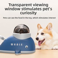 Distributeur automatique interactif de friandises pour animaux de compagnie en forme de baleine en PP pour l'entraînement des chats et des chiens