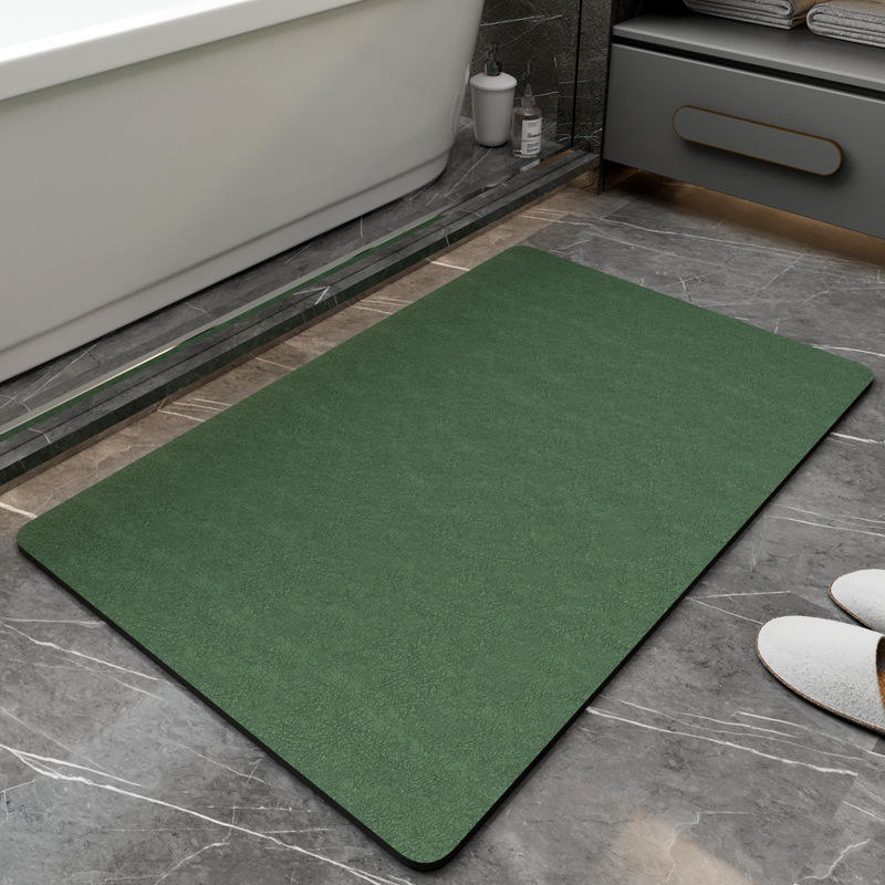 Nouvelle génération de tapis de bain en terre de diatomées - vert foncé naturel