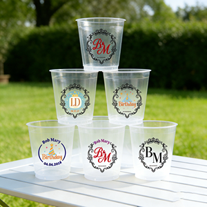 Vasos Desechables de Plástico Transparente sin Tallo de 12 oz, Vasos de Vino con Base en Forma de U para Fiestas, Bodas, Cumpleaños, Libres de BPA, Vasos Deportivos para Estadios - Product Image 1