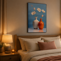 Décoration d'intérieur moderne, peinture à l'huile en relief 3D écologique peinte à la main, vase à fleurs coloré, peintures sur toile texturée