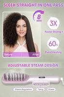 Cepillo Profesional de Vapor para Alisar el Cabello, Cepillo Térmico Iónico, Peine Caliente de Vapor para un Peinado Rápido para Todo Tipo de Cabello