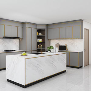 Gabinetes de Cocina de Madera Contrachapada de Nogal de Lujo, Cierre Lento, Muebles Modernos Personalizados, Diseño de Juego de Gabinetes de Cocina - Product Image 1