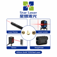 Diode laser rouge QSI QL63D4SX-ND 635nm 5mW TO18 5.6mm à faible courant monomode LD pour pointeur laser, niveau laser, télémètre