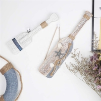 Décoration murale en bois avec pagaie, étoile de mer et coquillages, thème nautique, ornement à suspendre à la porte, décoration de maison sur le thème de la plage