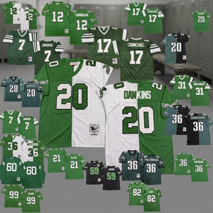 เสื้อฟุตบอลฟิลาเดลเฟียโธรว์แบ็ค 20 DAWKINS 36 WESTBROOK 7 JAWORSKI 12 CUNNINGHAM สีเขียว สีขาว คอวี ตาข่ายด้านหน้า 100% - Product Image 3