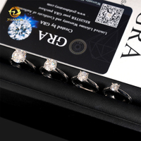 0.5ct 1ct 2ct 3ct Moissanite Diamant Bagues de Fiançailles 925 Argent 4 Prong Bague De Mariage Pass diamant testeur Solitaire femmes bague