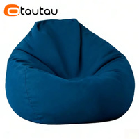 OTAUTAU Housse de pouf en tissu de lin doux, design japonais, forme goutte d'eau, une place pour adultes et enfants, vente en gros DD002