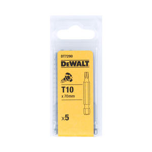 Jeu de embouts Torx DeWalt T10 70 mm 5 pièces Accessoire pour tournevis industriel - Product Image 1