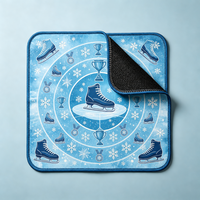 Tapis de Mahjong Tropical Pastèque, Tapis de Table Antidérapant en Microfibre à Imprimé Palmier et Cocktail pour 4 Joueurs, Cadeau de Fête Estivale