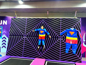 QiaoQiao الترابولين حديقة الجذب ألعاب جدار العنكبوت التجارية ملعب داخلي التفاعلية القفز جدار الفيلكرو في الترامبو - Product Image 2