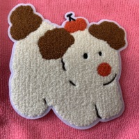 Patch brodé en chenille coloré avec logo mignon, broderie extérieure à repasser sur les vêtements, badge en chenille brodé pour les vêtements