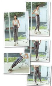 Pantalones deportivos informales de verano de cintura alta, entrenamiento transpirable de secado rápido con cordón, estilo de ocio, Parte delantera plana, ajuste holgado fino - Product Image 5