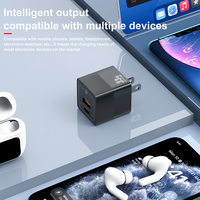 Chargeur rapide double port WISESIR 33W GaN PD 30W Type-C USB-A avec protection OTP/OVP pour les voyages