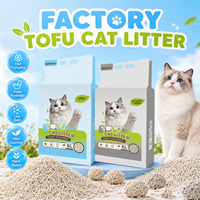 Litière pour chat au tofu imprimée sur mesure, 6L, faible teneur en poussière, biodégradable, écologique, jetable aux toilettes, pour commandes en gros de marques