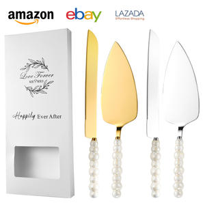 Set Regalo per Servire il Torta con Scatola, Set per Tagliare la Torta per Matrimoni e Addii al Nubilato, Set Coltello e Paletta per Torta Nuziale - Product Image 1