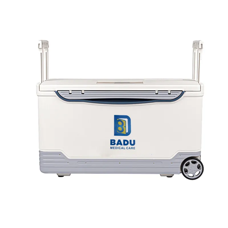 Big Large Size 65L Portable Medical Blood Vaccine Transport Cooler Box Ice Chest with Wheels Wholesales