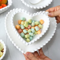 INS coréen perle bord série vaisselle en céramique bols et plats de mariage maison haute beauté Dessert assiettes à gâteaux
