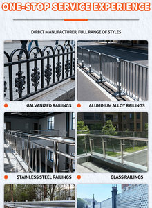 आउटडोर काले बनिस्टर रेलिंग आयरन बानिस्टर किट इनडोर सीढ़ी लोहे के बानिस्टर धातु पदों - Product Image 6