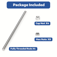 Fasteners High-quality Stainless Steel Metric Flexco 112e Fully Threaded Black Threaded Rods