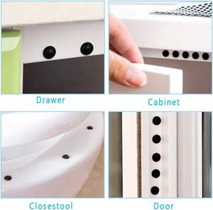 Piedi in gomma nera autoadesivi tamponi paraurti anti rumore tamponi per porte armadi cassetti elettrodomestici - Product Image 2