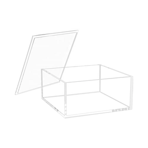 Couvercles de boîte de rangement en acrylique transparent Mini conteneurs cubes polyvalents empilables présentoirs de bureau à domicile pour bijoux - Product Image 1