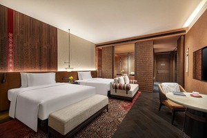 Modern Hotel Bedroom Set <b>Queen</b> <b>Size</b> Cotton <b>Bedding</b> Teak Wood Furniture Contemporary Design for Commercial Use - Product Image 1