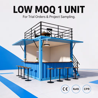 Conteneur en acier préfabriqué Mobile Popup minuscule de 10 pieds pour le magasin de restaurant ou la mini maison de conteneur de vente de stand de nourriture