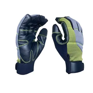 High dexterity soft and breathable touchscreen fingertip mechanical safety working driver goatskin leather glove