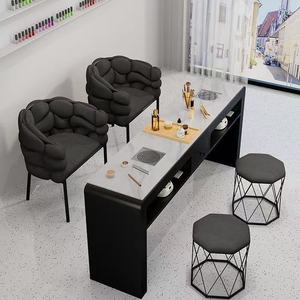 Mesa de Manicura con Superficie de Mármol y Cajones de Almacenamiento para Salón de Belleza - Product Image 3