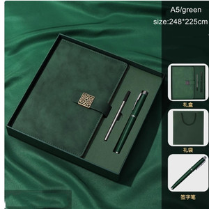 Juego de cuaderno de negocios de tapa dura de 100 páginas A5 personalizado, 100 hojas, cubierta de cuero PU, sillín, costura, hebilla de encuadernación, diario, bolígrafo, regalo - Product Image 3