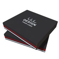 Boîte aux lettres noire personnalisée avec fermeture éclair Vêtements pour hommes Ceinture à nouer Cadeau Boîtes d'emballage de livraison express