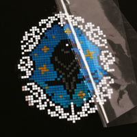 Feuilles de transfert de paillettes thermocollantes écologiques GRS OEKO, motif personnalisé oiseau carré