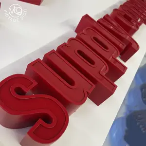 Insegne commerciali impermeabili per esterni in metallo con lettere pubblicitarie Led 3D lettere in acciaio inossidabile fabbricate lettera in metallo