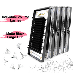 ขนตาปลอม Abonnie Individual Volume Lashes 6 มม. แบบ D Curl สีดำด้าน ขนตาโค้งงอนขนาดใหญ่ คุณภาพพรีเมียม - Product Image 1