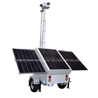 Sistem Pengawasan Keamanan Trailer CCTV Tenaga Surya ENWEI Model 3460C Portabel dengan Tiang Elektrik 7m dan Baterai 9600Wh untuk Daerah Terpencil