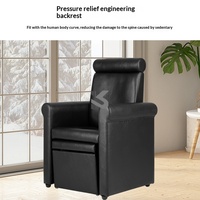 Fauteuil de massage multifonctionnel en cuir noir pour pédicure, inclinable, réglable, mobile et pliable