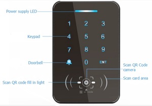 <span class=keywords><strong>New</strong></span> điện thoại thông minh QR Máy quét mã cửa nhựa kiểm soát truy cập hệ thống đầu đọc thẻ, hỗ trợ RFID 13.5MHz thẻ, mật khẩu, giống như tuya - Product Image 4