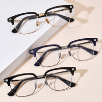 Lunettes en Acétate Borregls pour Femmes 2026 – Nouvelle Monture Carrée Chromée de Marque pour Hommes – Lunettes Optiques CH 19396